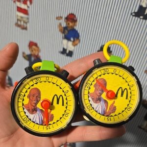 Vintage 1991 McDonald's Toy 2 Michael Jordan "Fitness Fun Challenge" Timer